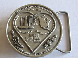 Rugby ND North Dakota (Heartland-Pierce County) Centennial Belt Buckle 1... - £20.30 GBP