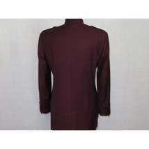 Mens Suit  Apollo King Banded Collarless Chinese Mandarin Wide Leg AG96 Burgundy image 5