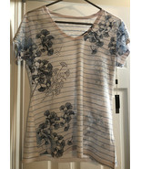 Essentials By Milano Crewneck T-Shirt Top Tee Short Sleeve Polyester Small - $23.01 CAD