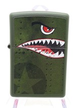 Flying Tigers Nose Art Design Zippo Lighter  - Olive Green Matte 80976 - £22.77 GBP