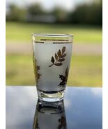 1 Vintage 1960 Libbey Frosted Gold Leaf 8oz Drinking Glass Juice Water - $19.58
