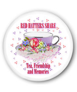 RED HAT PURSE MIRROR W/ ORGANZA BAG RED HATTERS SHARE TEA FRIENDSHIP &amp; M... - £6.12 GBP