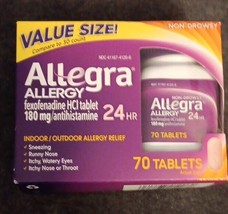 ALLEGRA Allergy 24 Hr 180mg fexofenadine HCI 70 Tablets (BN7) - £16.11 GBP