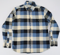 Taylor Stitch Heavyweight Flannel Shirt Blue White Plaid Size 40 LS Button Up - $37.95