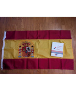 Vtg Spagna Nazionale Dura-Lite Nylon Bandiera 0.9x1.5m Ottone Asola Dett... - $1,035.46 MXN