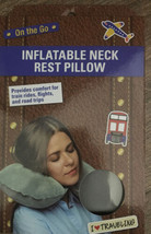 On The Go Inflatable (Gray) Neck Rest Pillow . NIB! Unopened / Sealed! - £5.19 GBP