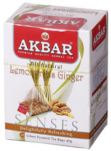 Akbar Senses Herbal Tea Lemongrass Ginger 20 Pyramids Us Seller Import - £4.66 GBP