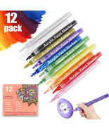 12 Colors Acrylic Paint Markers Pens For Rock Painting,Canvas,Photo Albu... - $34.70