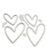 4 mini stitched hearts Metal Cutting Dies Stencils Embossing Card Scrapb... - $74.54 MXN