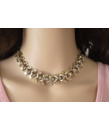 Signed Rhinestone Choker, Clear Crystal Gold Designer Necklace - €24,46 EUR