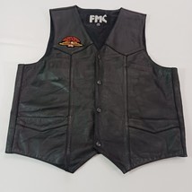 FMC Gulf Coast Thunder Beloxi Men's Black Snap Leather Biker Vest Pocket Size 44 image 12