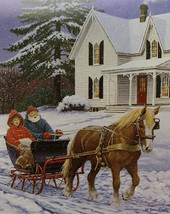 Jingle all the Way John Sloane Winter Snow Fridge Magnet 3&#39;&#39;x3.75&quot; NEW - £2.84 GBP