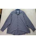 Tasso Elba Dress Shirt Mens Size 2XL Navy Plaid Long Sleeve Collared But... - $18.38