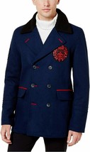 INC International Concepts Mens Navy Blue Double Breasted Peacoat  Mediu... - £62.54 GBP