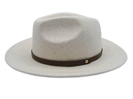 NEW Free People Wool Fedora Wyeth Rodeo Hat Off White One Size Western B... - £41.68 GBP