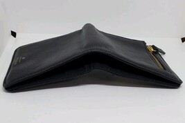 Fossil Logan Leather Bifold Wallet Black Coin Zip Travel Black  image 4