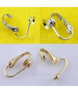 4 Pairs 'U' Clip On Earring Findings For Pearl Stud Earrings Silvertone/... - €5,10 EUR
