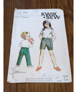 Kwik Sew 310 Girl Child Slacks Pants 2 4 6 Sewing Pattern - £3.94 GBP