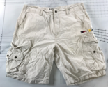 Nautica Jeans &amp; Co. Cargo Shorts Mens 36 Light Grey Cotton Cargo Pockets... - £11.60 GBP