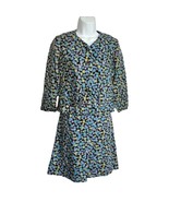 Vintage 70s Floral Blue Purple Gray Business Blazer Skirt Suit XS Susan ... - $37.28