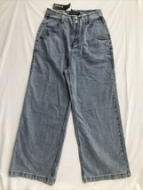Allegra K High Waisted Cotton Wide Leg Sz M Baggy Fryed Boho Jeans NWT - £22.63 GBP