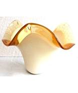 Murano Hand Blown Amber Cream Glass Italy Tulip Form Chandelier or Lamp ... - $202.38 CAD