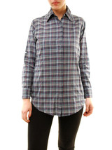 SUNDRY Womens Shirt Striped Long Sleeve Elegant Casual Soft Blue Size S - £38.53 GBP