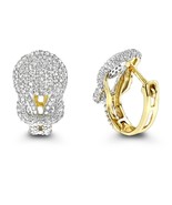 1.15Ct Rotondo Zircone Cubico Love Nodo Hoop Orecchini 14K Placcato Oro ... - €193,88 EUR