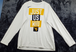 Nike Dri Fit T Shirt Mens Size XL White Polyester Long Sleeve Round Neck Logo - £14.06 GBP