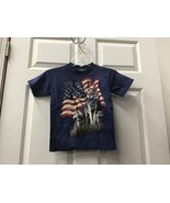 The Mountain shirt 100% cotton preshrunk unisex Navy Patriotic Wolf  kid... - $9.59