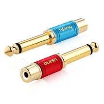 Rca To 1/4 Adapter, Gold Plated Pure Copper Rca Female To Quarter Inch Jack Ts M - £15.17 GBP