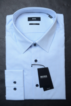 Camicia Da Uomo Hugo Boss Jano Slim Fit Blu A Righe In Cotone 37 14.5 - $64.14