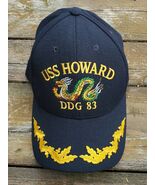 Navy U.S. Destroyer USS Howard DDG-83 Black Snapback Hat Vintage - $492.62 MXN