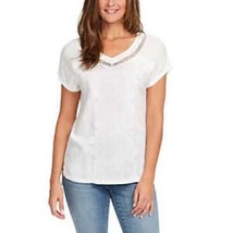 Gloria Vanderbilt Ladies&#39; V-Neck Embroidered Top-White-Large - $5.54