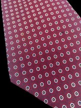 Polo Ralph Lauren Tie Silk Made by Hand Burgundy Red Textured Polka Dot Necktie - £37.24 GBP