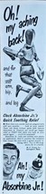 ABSORBINE JR-OH! My Aching Back! Relief-1949 Vintage Print Ad-American M... - £7.47 GBP