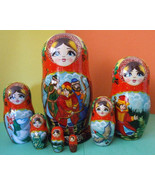 7pcs. Hand Painted Russian Nesting Doll FROG PRINCESS FAIRYTALE - £108.63 GBP
