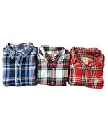 Lot Of 3 Red Head Flannel Shirt LT Long Sleeve Plaid 100% Cotton Multicolor - $33.00