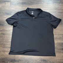 Arizona Jean Co. Polo Shirt Men&#39;s 2XL XXL Short Sleeve Black Polyester - £7.86 GBP
