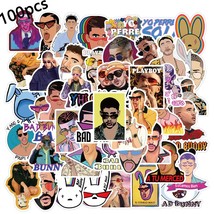 10/50/100pcs/set Singer Bad Bunny Stickers For Guitar DIY TOY Bicycle Motorcycle - £20.66 GBP