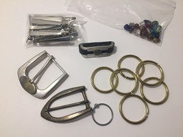 Mixed Group of Crafty Items, Beads, Clips, Hoops, Belt Buckles - £3.07 GBP