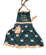 Coffee Right Meow Cat Navy Dot Apron with Pink trim and ties by Pantry - £12.45 GBP
