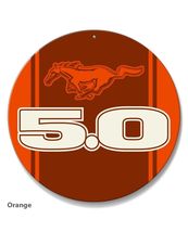 Ford Mustang 5.0 Car Vehicle Logo Poster Metal Round Sign 8x8in Vintage L - €21,47 EUR