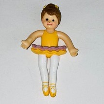 Doll Springer Toy Figure Ballet Girl Brown Hair Orange Purple Tutu Dancer - $13.49