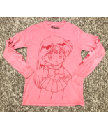 Sailor Moon T Shirt Adult Small Pink Long Sleeve Graphic Faded 17 inch x... - £19.61 GBP