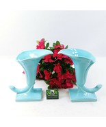 Calla Lily Vase Hollywood by California Art Products Retro Set of 2 Blue - €92,01 EUR