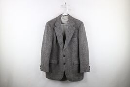 Vintage 70s Mens 42R Herringbone Harris Tweed Wool 2 Button Suit Coat Bl... - $79.15
