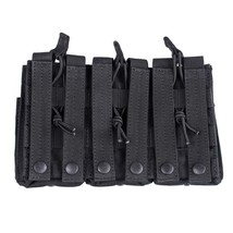 TACTICAL SIX MAG POUCH BLACK BUNGEE TOP - $24.65