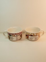 Vintage mushroom and split pea recipe large soup bowls or mugs - £10.27 GBP