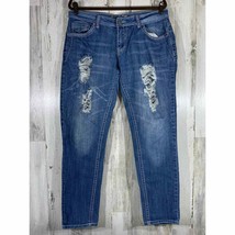 Ten25 Womens Premium Denim Jeans Distressed Embroidered Size 16W (34x30) - $13.84